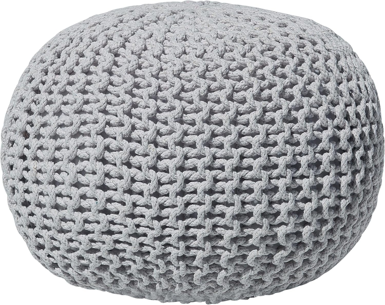 Pouf hellgrau ⌀ 50 cm CONRAD Bild 1