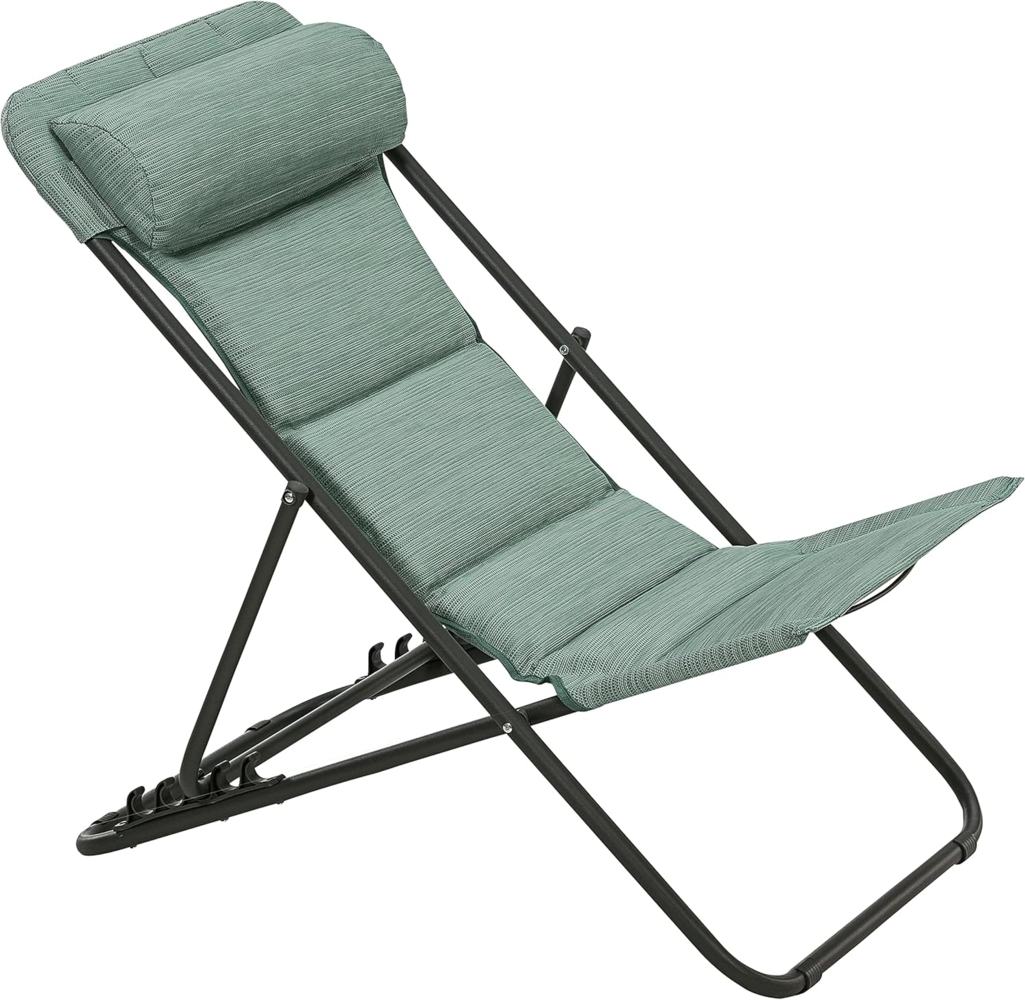 Dehner Gartenliege Campingstuhl Ibiza, 87 x 62 x 76 cm, klappbar, inkl. Kopfpolster, aus Stahl/Textilene/Polyester Bild 1