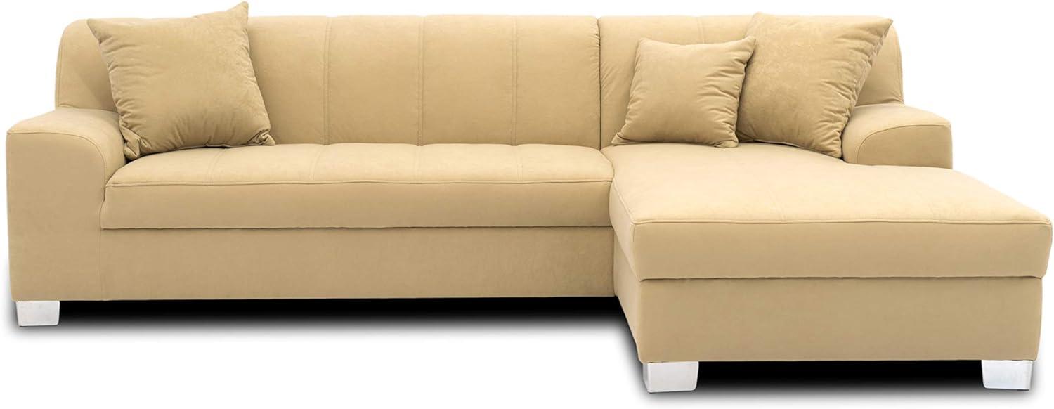 DOMO. collection Capri Ecksofa | Eckcouch in L-Form mit Schlaffunktion, Polsterecke Schlafsofa, beige, 239x152x75 cm Bild 1