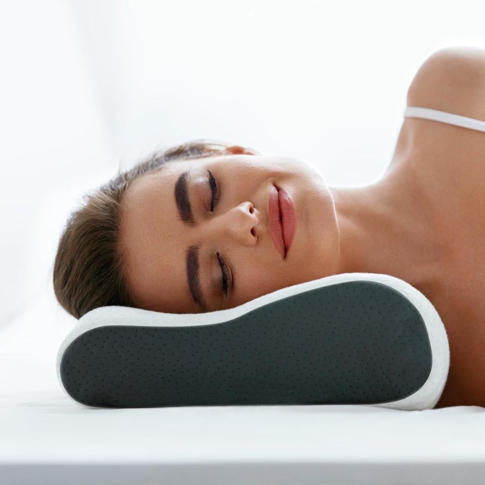 Komfortec Nackenstützkissen aus Memory Foam, Orthopädisches Kopfkissen, Füllung: 100% Visco-Memory Schaum, Seitenschläfer, Rückenschläfer, Bauchschläfer, Kopfkissen, Oeko-Tex & CertiPUR-US Zertifiziert Bild 1