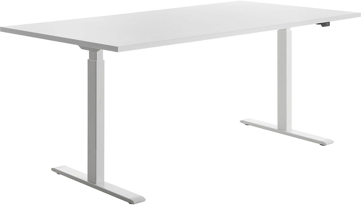 Topstar E-Table Höhenverstellbarer Schreibtisch, Holz, Weiss/Weiss, 180x80 Bild 1