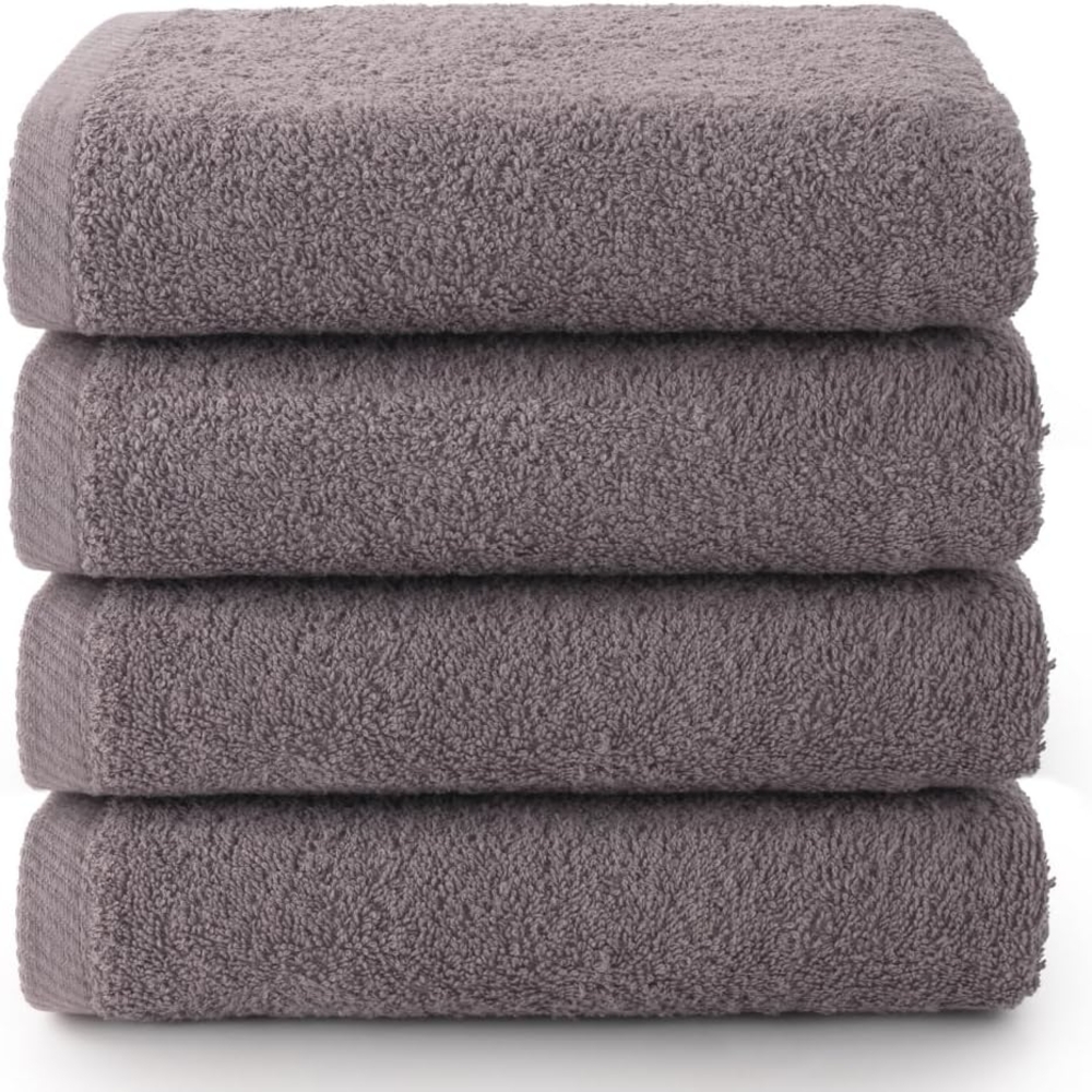 Top Towel - Plus - Badetücher - 4 Gesichts- oder Bidethandtücher - 30x50 cm - 100 % Baumwolle - Grau Bild 1