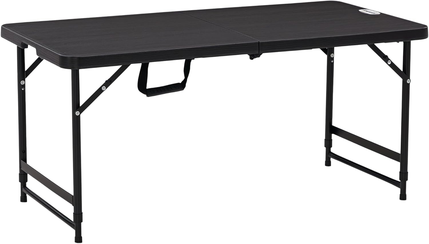 Outsunny Gartentisch Campingtisch Buffettisch mit Stahlgestell (Terrassentisch für 4 Personen, 1-St, Höhenverstellbarer Klapptisch), HDPE 118 x 60 x 74 cm, Dunkelgrau Bild 1