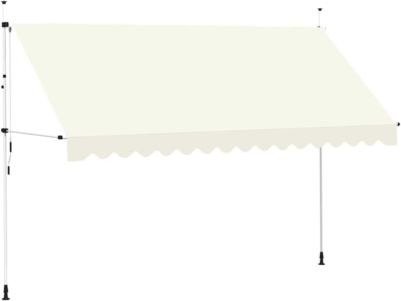 vidaXL Einziehbare Markise Handbetrieben 400 cm Cremeweiß 143698 Bild 1