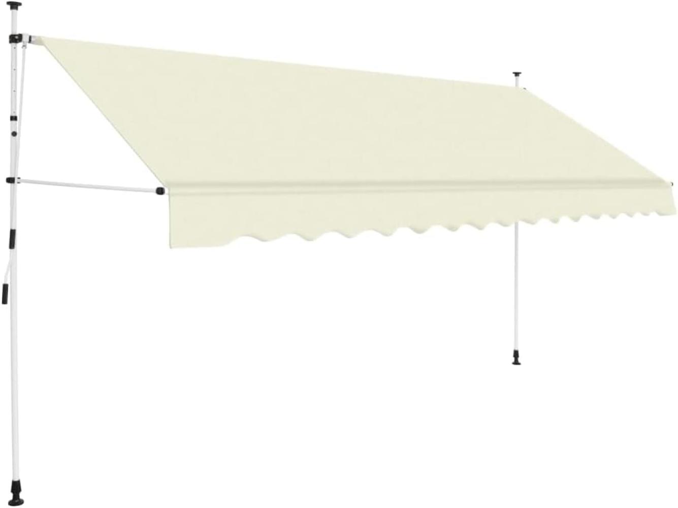 vidaXL Einziehbare Markise Handbetrieben 400 cm Cremeweiß 143698 Bild 1