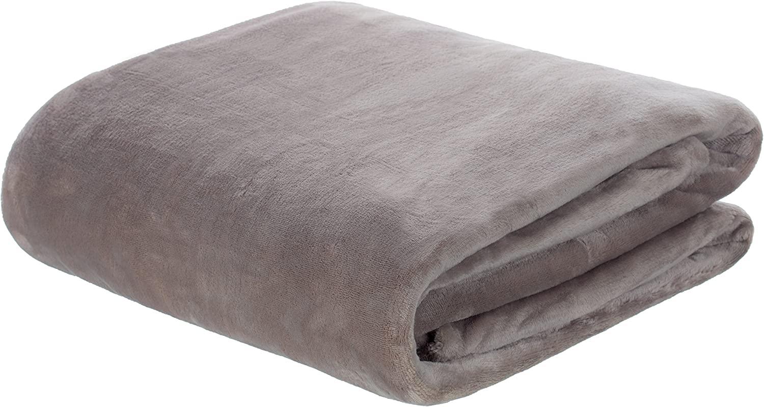 Brandsseller Flanelldecke Supersoft Kuscheldecke Tagesdecke Wohndecke - Uni - 180 x 220 cm - Sand Bild 1