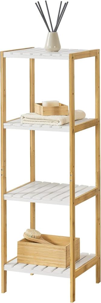 Badregal Balsfjord mit 4 Ablagen 33x34x110cm Bambus [en. casa] Bild 1