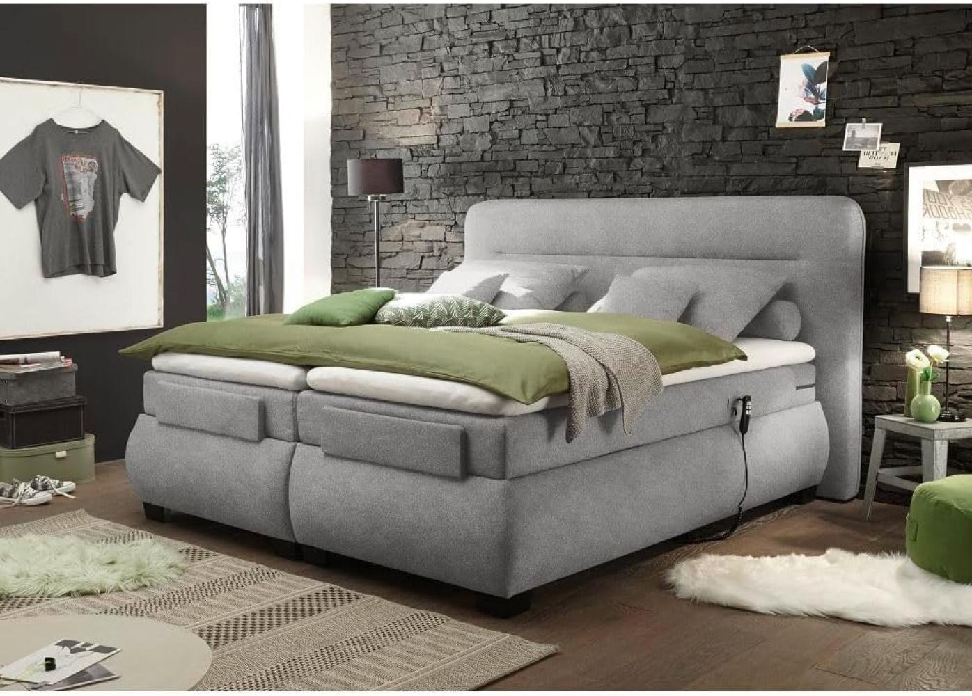 Boxspringbett 180x200 cm elektrisch verstellbar EDIRNE-09 in Uran 02 schlamm Bild 1
