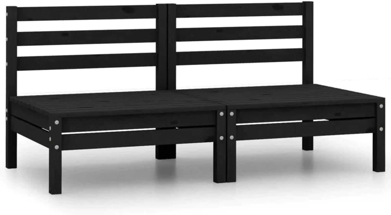 vidaXL 2-Sitzer-Gartensofa Schwarz Kiefer Massivholz 3082376 Bild 1