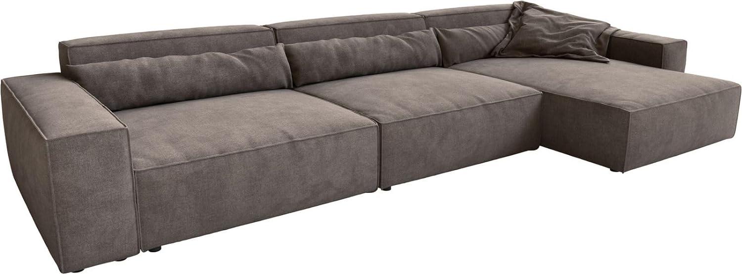 Ecksofa Sirpio XL 370x170 cm Mikrofaser Khakibraun Recamiere variabel Bild 1