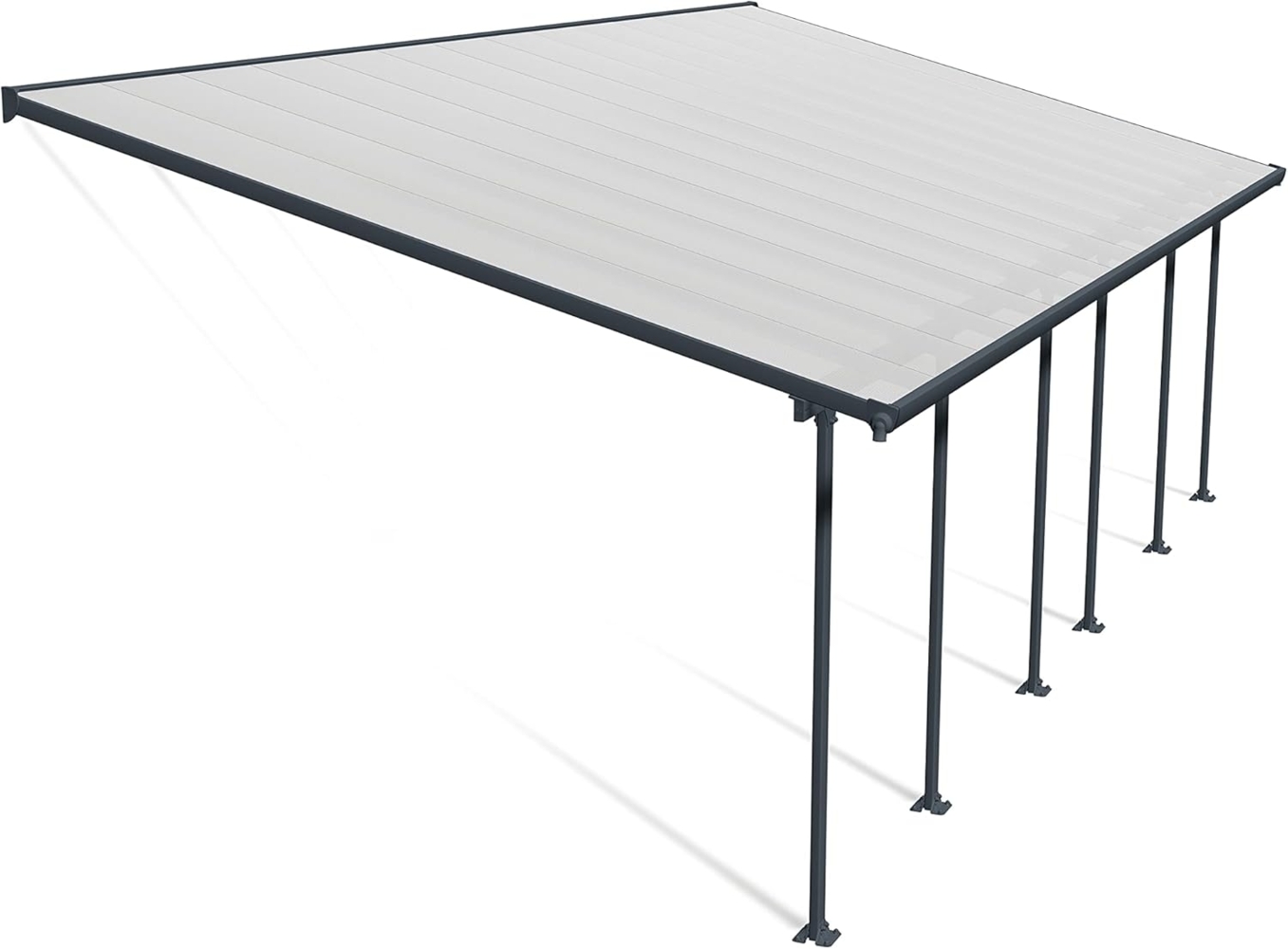 Canopia by Palram Terrassenüberdachung Alu Feria 4X8.50 Polycarbonat Hohlkammerplatten Pergola 850x385 cm Grau zur Überdachung ihrer Terrasse Bild 1