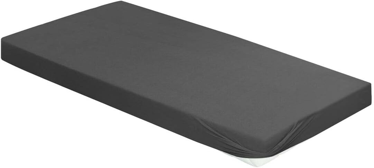 Irisette Kuschel-Jersey Spannbetttuch Vesuv 0012 grafit 150x200 cm 12-81 grafit Bild 1
