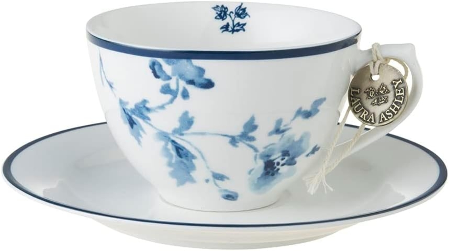 LAURA ASHLEY Tasse Cappuccino Tasse und Untertasse Blueprint China Rose (2-teilig) Bild 1