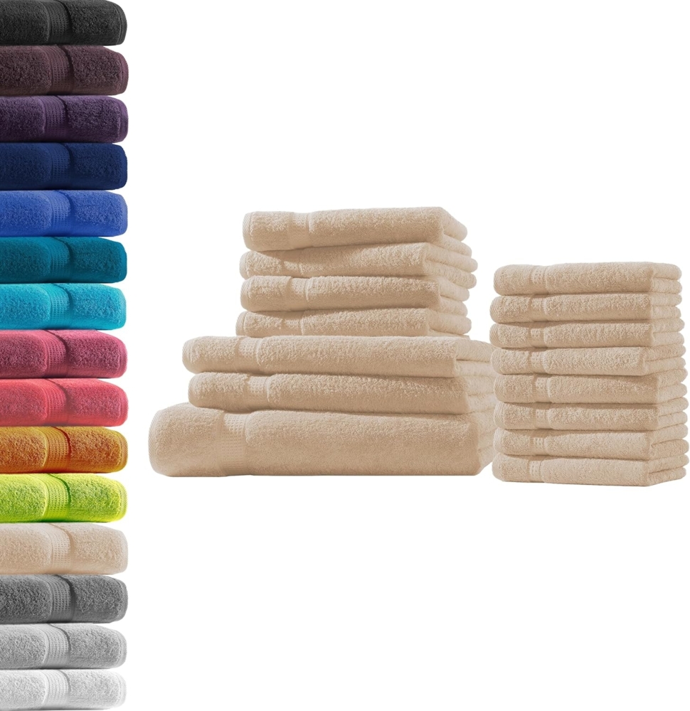 Hometex Premium Textiles Handtuch in Premium Qualität 500 g/m², Feinster Frottier-Stoff 100% Baumwolle, 1x Badetuch + 2 Duschtuch + 4 Handtuch + 8 gastetuch, Kuschelig weich, saugfähig, Extra schwere, flauschige Hotel-Qualität Bild 1