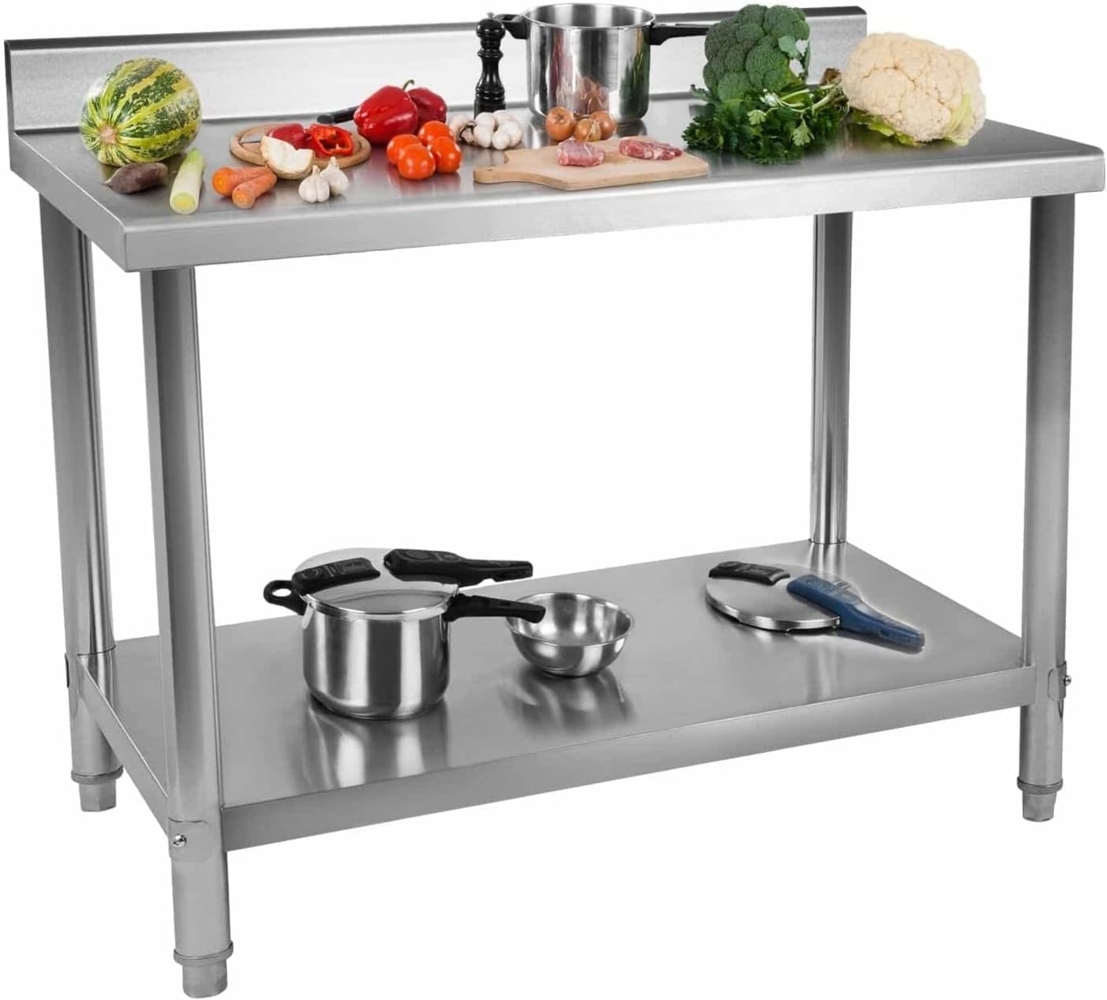 Royal Catering Arbeitstisch Arbeitstisch Neu Edelstahl Gastro Tisch Edelstahltisch Aufkantung Bild 1