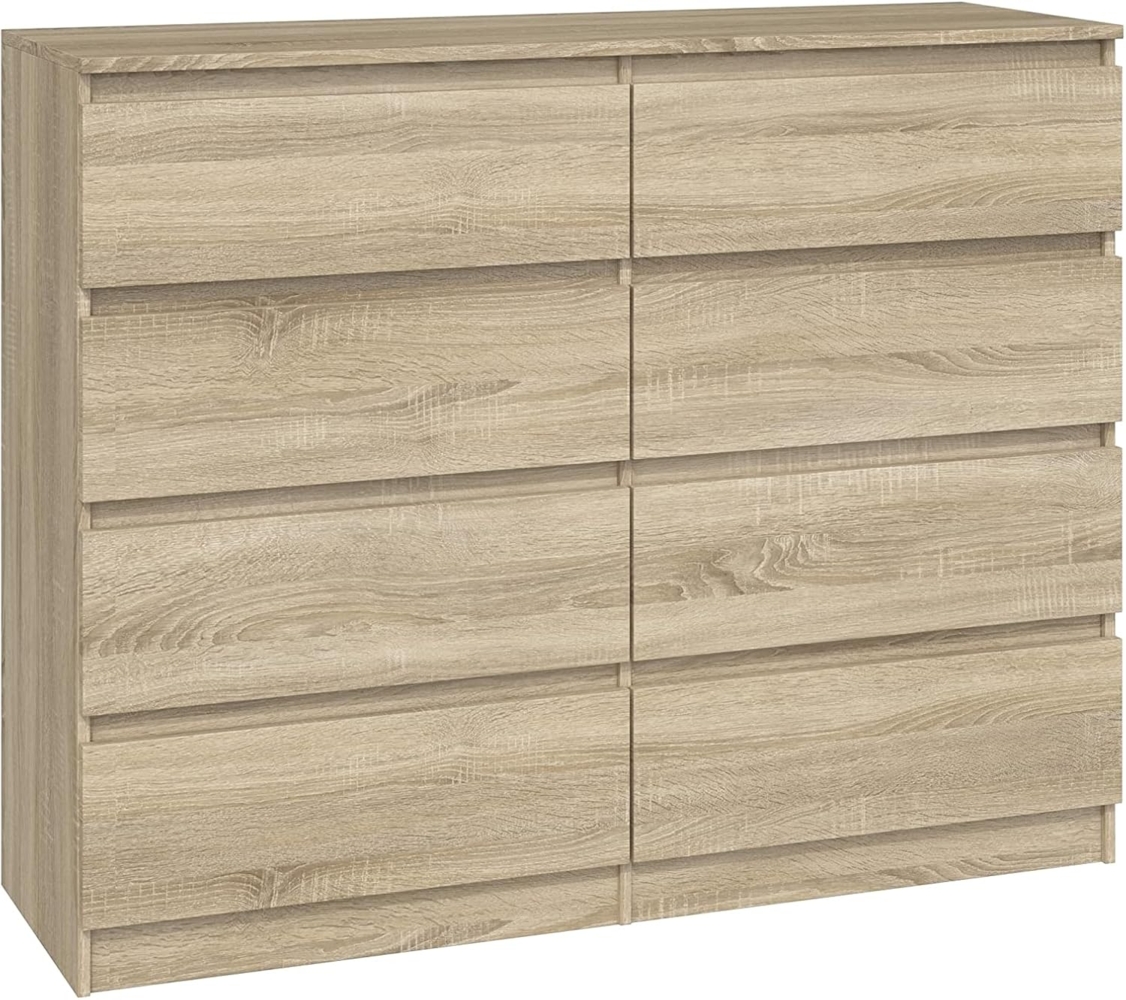 ibonto Hochkommode Kommode Groß, Stilvoll & Praktisch mit 8 Schubladen Hochwertig Bild 1