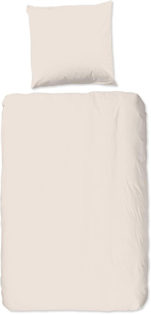 HIP Mako Satin Bettwäsche 2 teilig Bettbezug 135 x 200 cm Kopfkissenbezug 80 x 80 cm Uni Duvet Cover 0280. 02. 08 Sand Bild 1