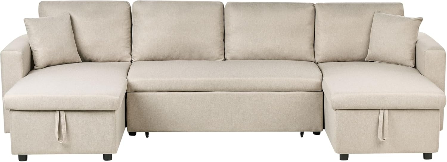 Schlafsofa Polsterbezug beige SOMMEN Bild 1