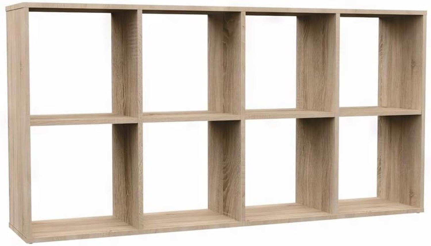 Oggi Regal Mal 2X4 Eiche Sonoma Bücherregal Schrank Regalsystem Echtholz Natur Holzregal zeitlos stabil robust Bild 1