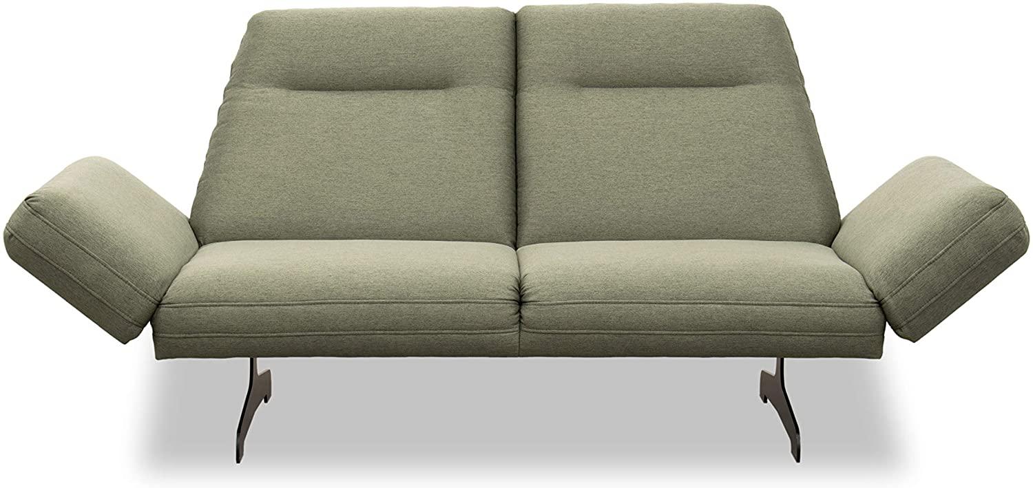 DOMO Collection Sofa Arezzo, elegante Designer Couch mit Relaxfunktion, 2er Polster, 2,5-Sitzer, grün, 239 x 99 x 94 Bild 1