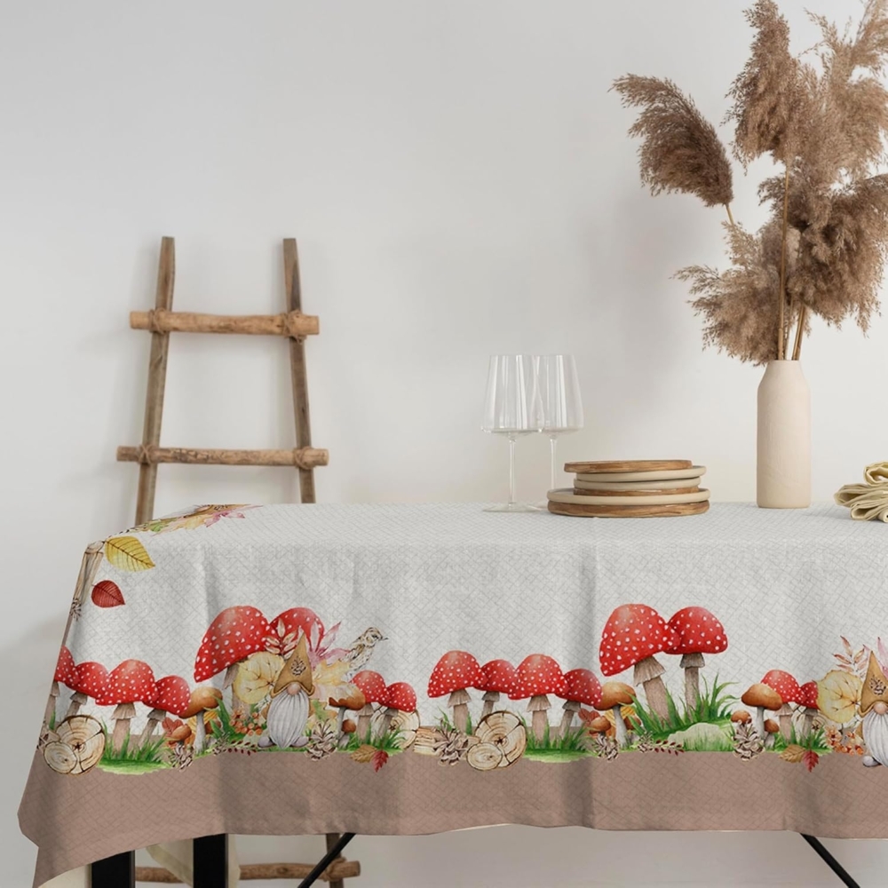 PENSIERI DELICATI, Tischdecke, 145x250 cm, Baumwolle, Rechteckig, Digitaldruck, Gnometti, für 12 Personen Bild 1