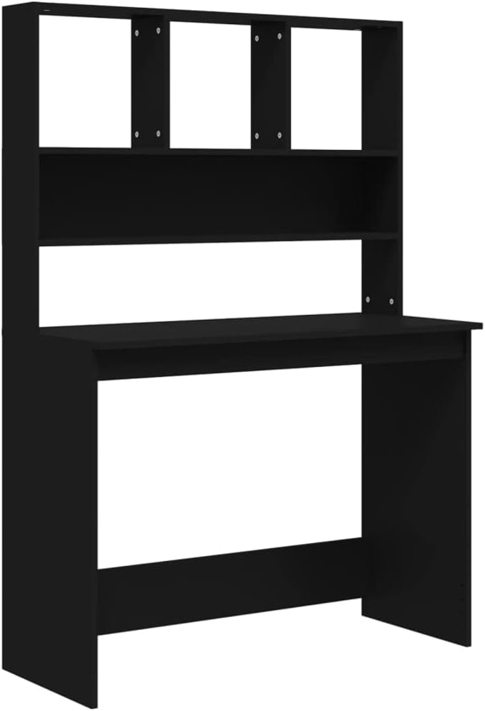 vidaXL Schreibtisch mit Regal Schwarz 102x45x148 cm Holzwerkstoff 823001 Bild 1