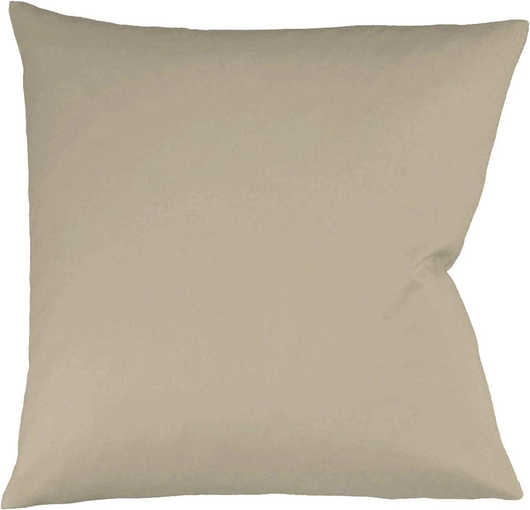 Fleuresse Interlock-Jersey-Kissenbezug uni colours taupe 9042 Größe 80x80 cm Bild 1