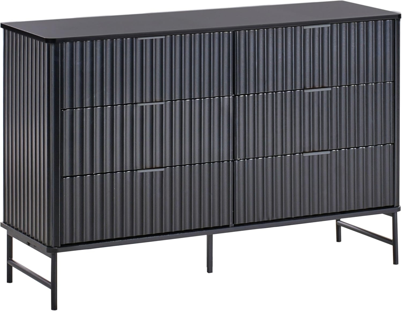 Kommode mit 6 Schubladen GLASTONBURY Schwarz Bild 1