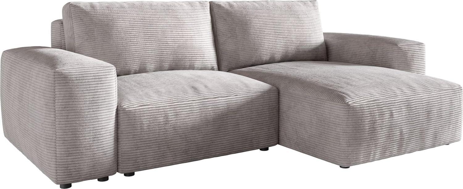 Ecksofa Lanzo L 260x160 cm Cord Silbergrau Recamiere variabel Bild 1