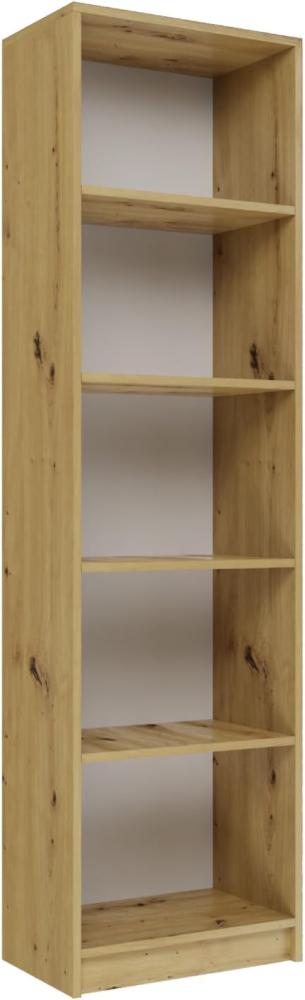 OGGI Oropesa R50 Hohes Bücherregal Fünf Regale Schlafzimmer Aufbewahrungseinheit Aufbewahrungsregale Bücherregale und Regaleinheiten Bücherregal 50 x 30 x 181 cm, Artisan Oak Bild 1