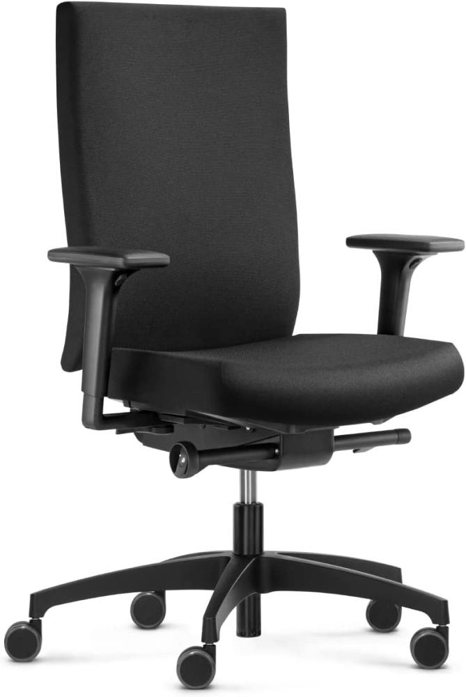 Dauphin @just evo Cozy Colours | ergonomischer Bürostuhl, Made in Germany | Bequeme, höhenverstellbare Rückenlehne | individuell einstellbare Sitztiefe (Black) Bild 1