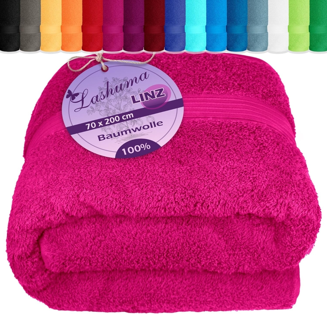 Lashuma Saunatuch Linz, Frottee (1-St), Damen Saunahandtuch 70x200 cm pink Bild 1