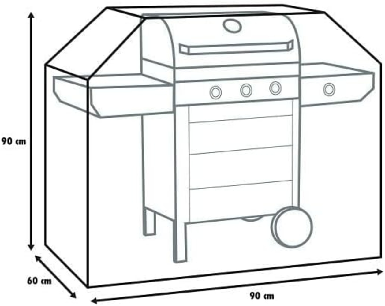 Primaster Abdeckung 90 x 60 x 90 cm Schutzhülle Gasgrills Grillwagen Grillhaube Bild 1