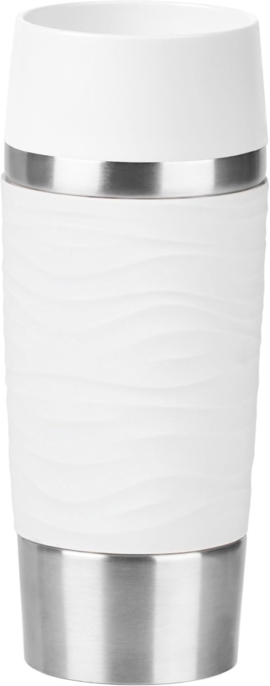 EMSA 'Thermal Travel Mug Waves' Thermobecher, Edelstahl, weiß, 360 ml Bild 1