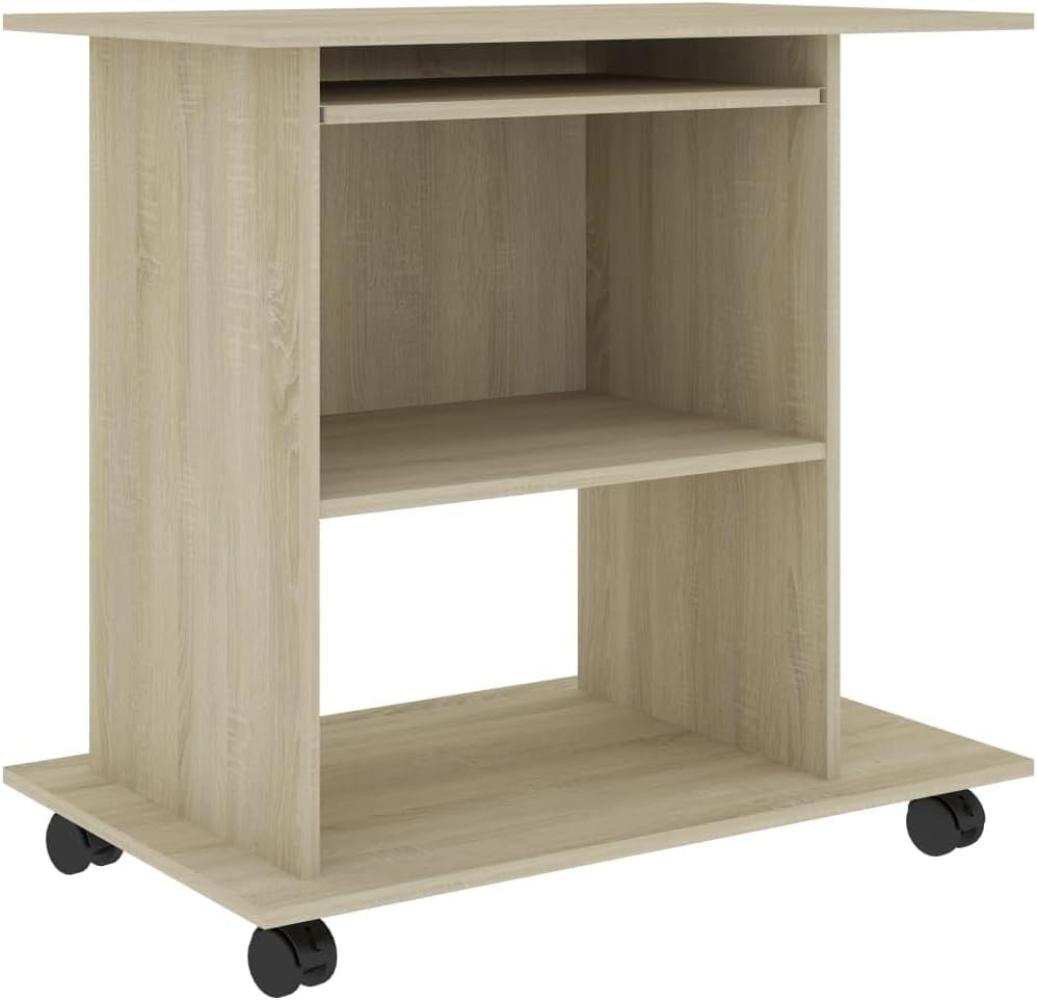 vidaXL Schreibtisch, Holzwerkstoff, Sonoma-Eiche, 80 × 50 × 75 cm Bild 1