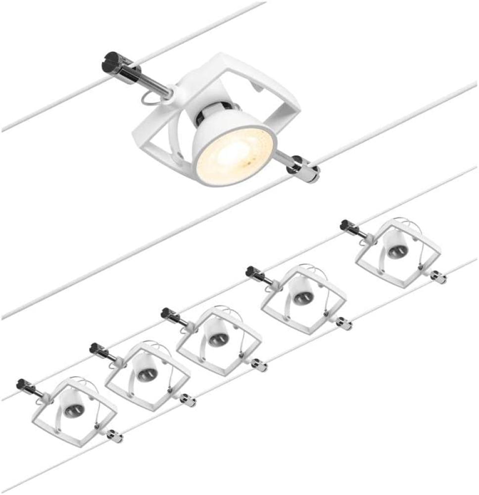 Paulmann No. 94432 Seilsystem Mac II 5 Spots Weiß matt ohne Leuchtmittel DC 60VA Bild 1