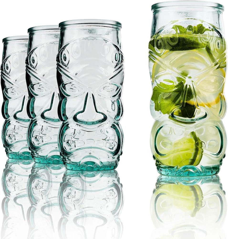 BigDean Longdrinkglas Trinkgläser im Tiki-Look Hawaii-Design, Glas Bild 1