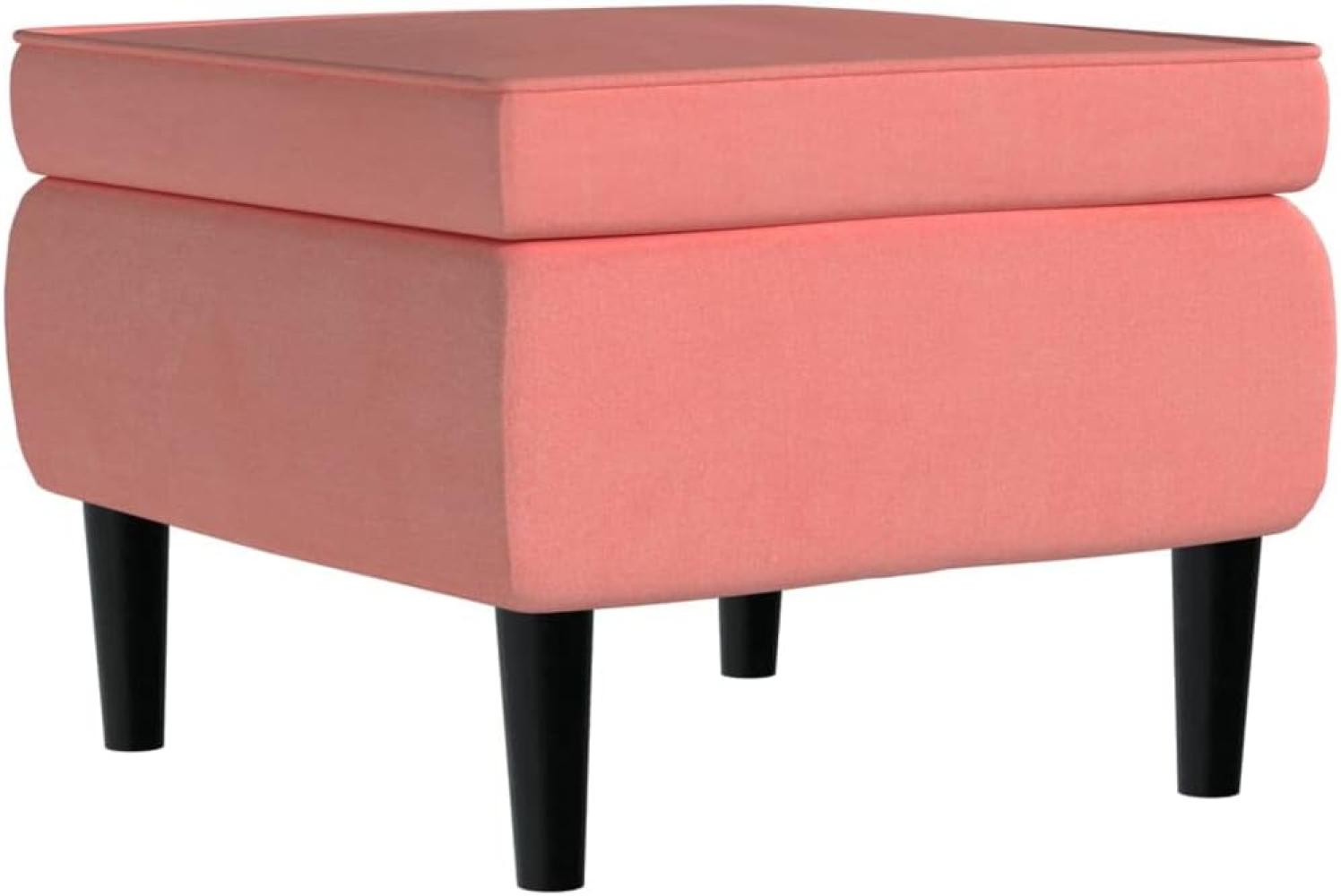 vidaXL Hocker mit Holzbeinen Rosa Samt [329440] Bild 1