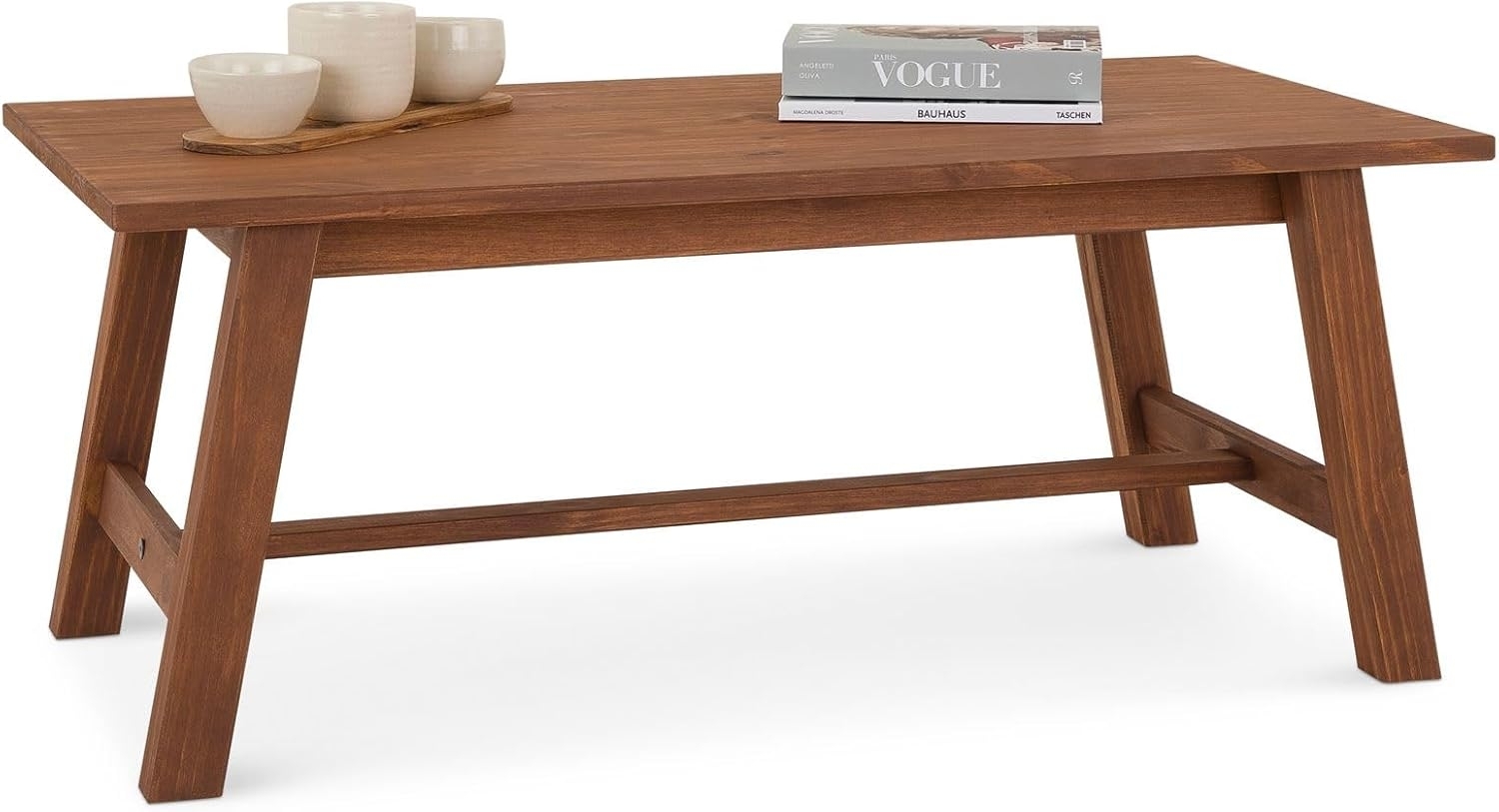 IDIMEX Couchtisch LUZERNA, Wohnzimmertisch 45x60 cm aus Massivholz moderer Sofatisch dunkelbraun Bild 1