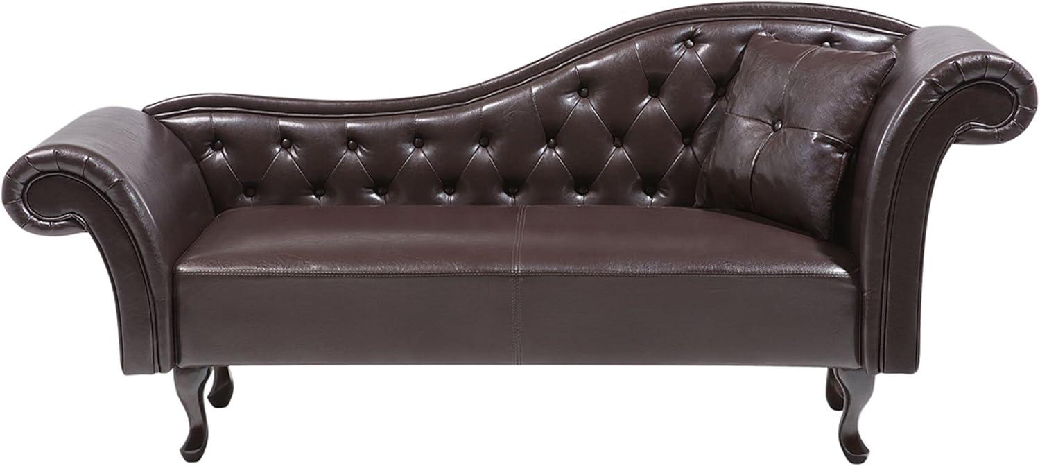 Chaiselongue Kunstleder braun rechtsseitig LATTES Bild 1