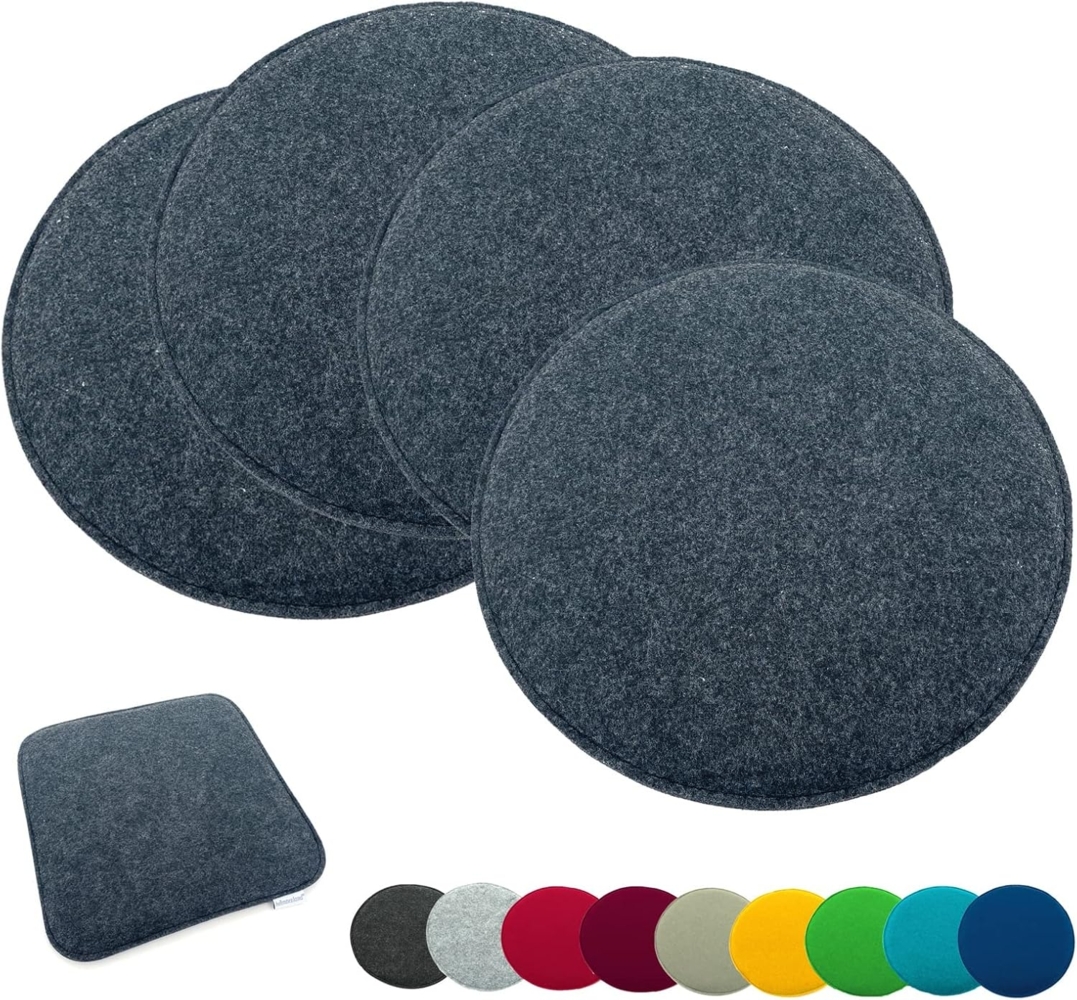 heimtexland Sitzkissen Filz Sitzauflage Stuhlkissen Bankkissen abwaschbar, Filzkissen eckig & rund I Indoor Outdoor I bequem & robust Bild 1