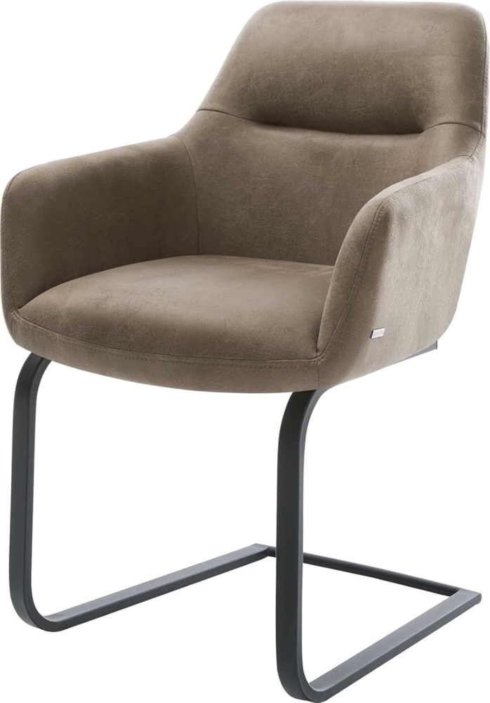 Stuhl Pejo-Flex Freischwinger flach schwarz Vintage Taupe Bild 1
