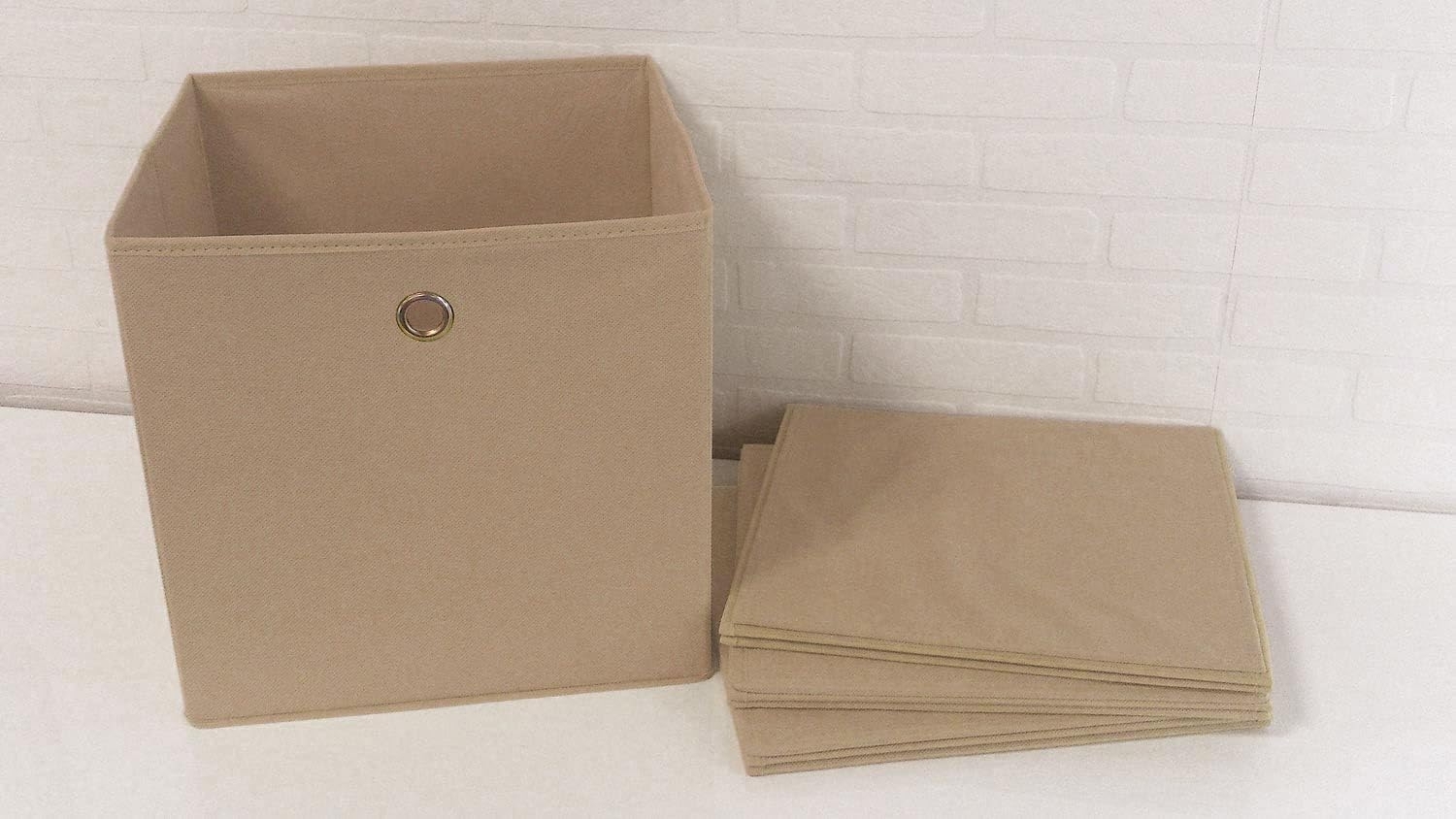 Faltbox 4er Set FLORI 1 Aufbewahrungsbox in beige Bild 1