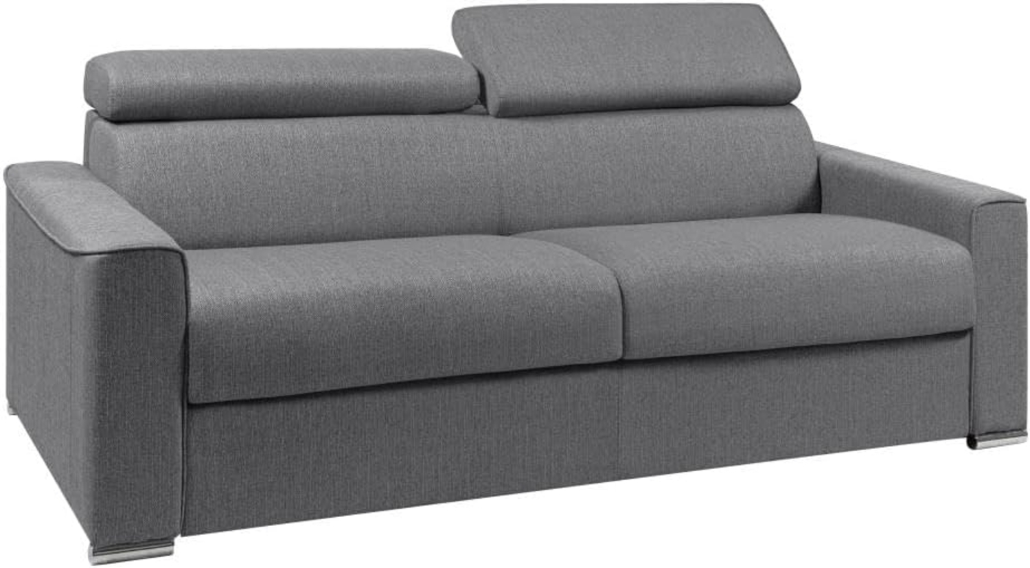 Vente-unique - Schlafsofa 4-Sitzer - Liegefläche mit Lattenrost: 160 cm - Matratze: 22 cm mit Memory Schaum - Stoff - Grau - VIZIR Bild 1