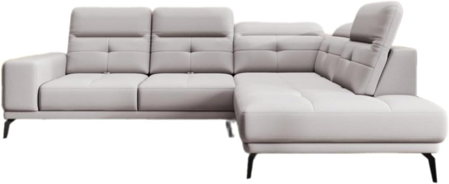 Designer Sofa Isabella mit verstellbarer Kopf- und Rückenlehne Stoff Beige Rechts Bild 1