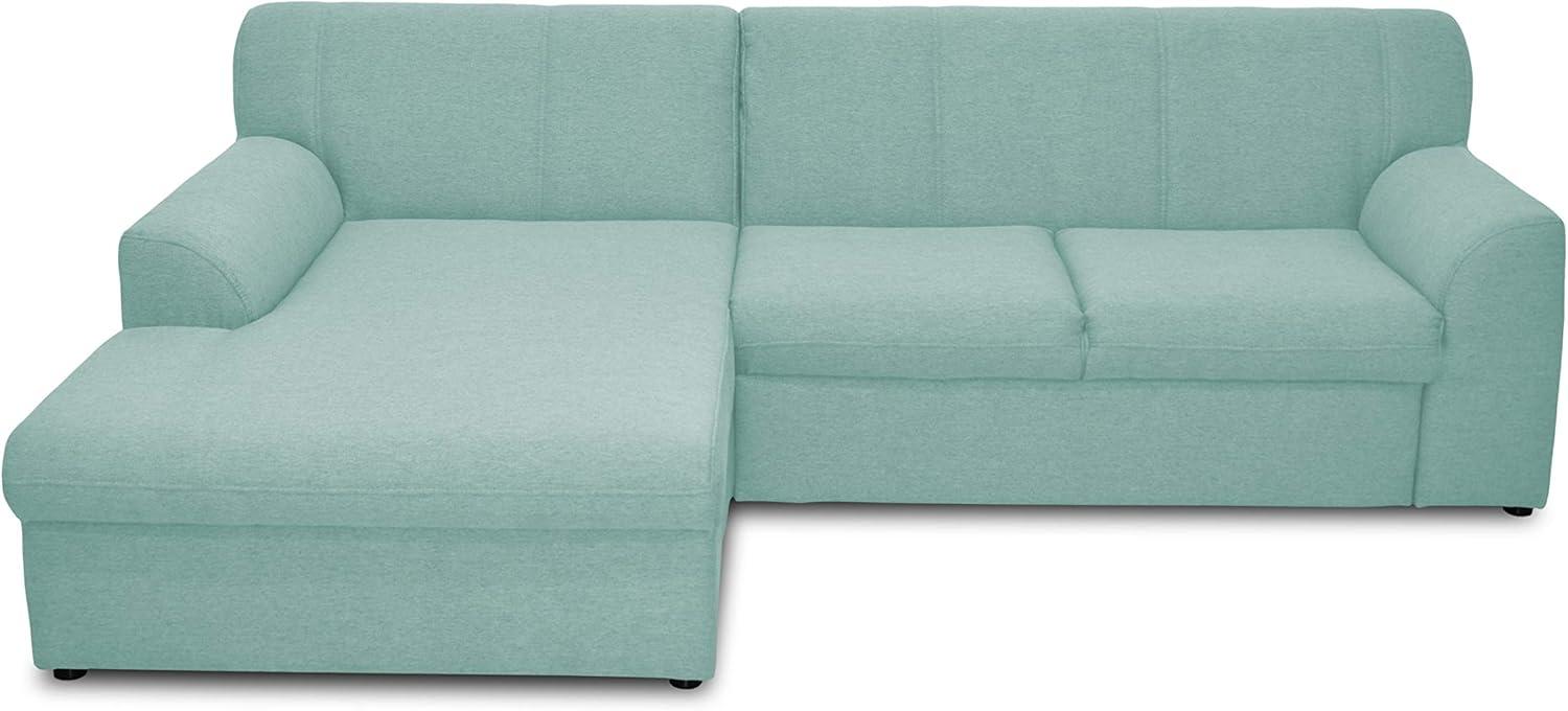 DOMO Collection Ecksofa Topper | moderne Couch in L-Form | kleine Polsterecke mit Schlaffunktion | blau, 245x155x78 cm Bild 1