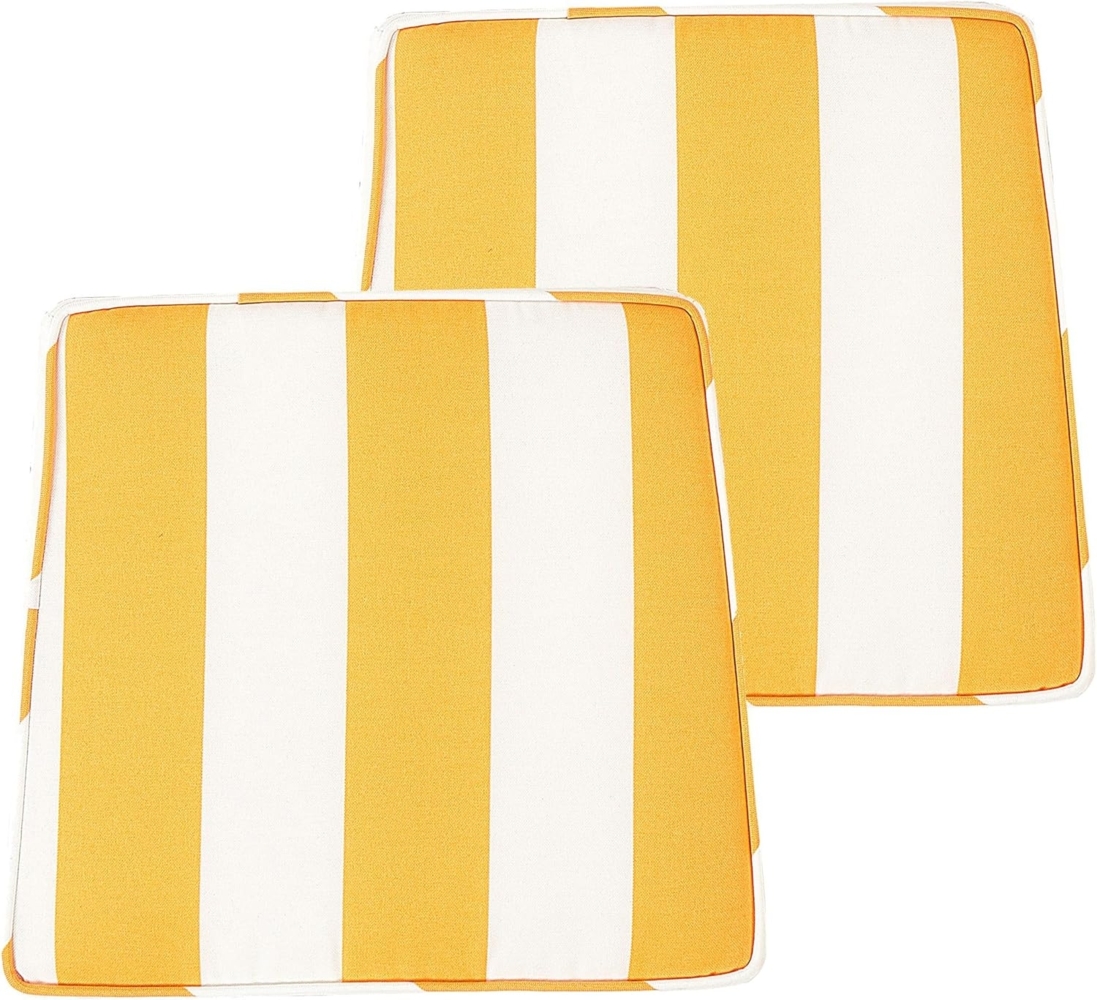Set mit 2 Sitzkissen Streifenmuster TERNI 37 x 34 cm Gelb Bild 1