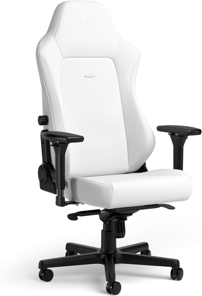 noblechairs Hero Gaming Stuhl - Bürostuhl Weiß Inklusive Kissen - Gaming Sessel High-Tech Kunstleder - Ergonomischer Stuhl - White Edition Bild 1