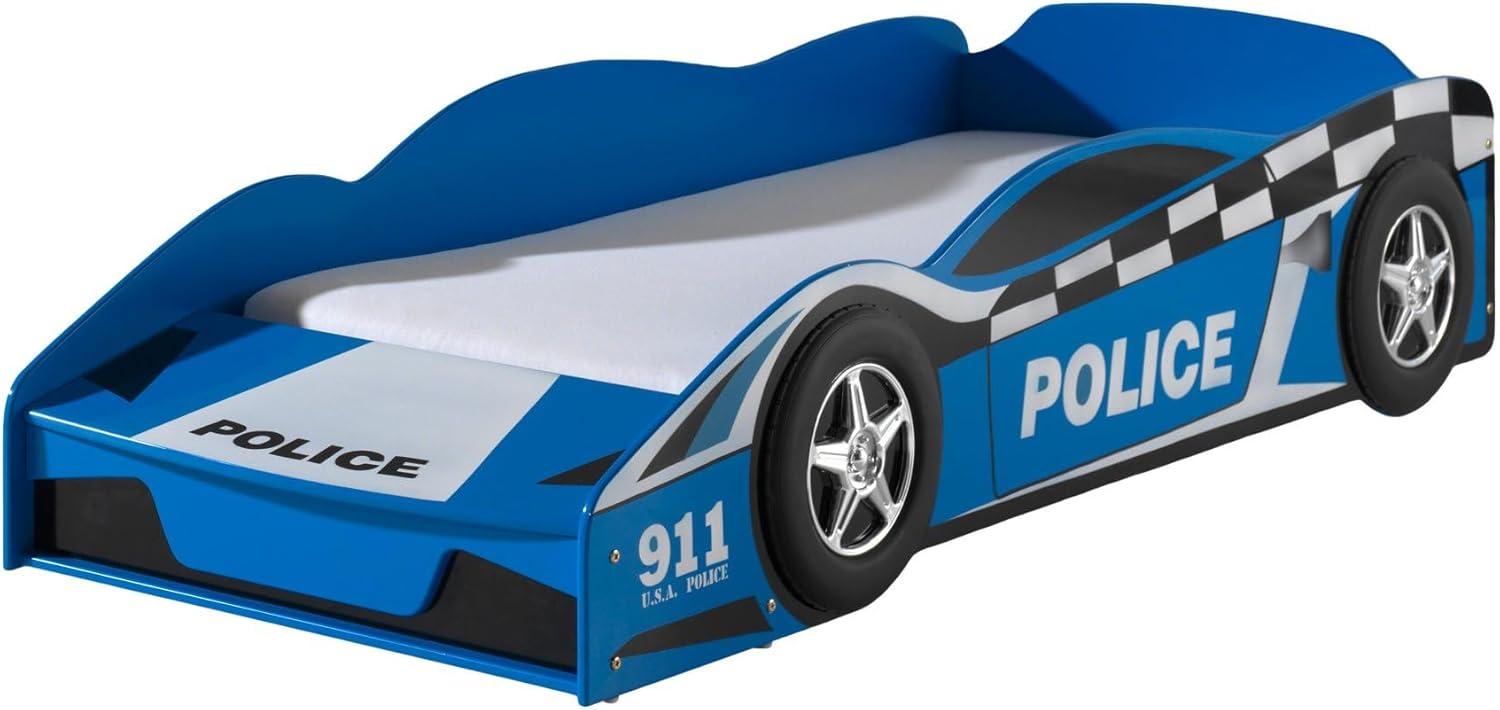 Vipack 'Police Car' Autobett 70 x 140 cm blau lackiert Bild 1