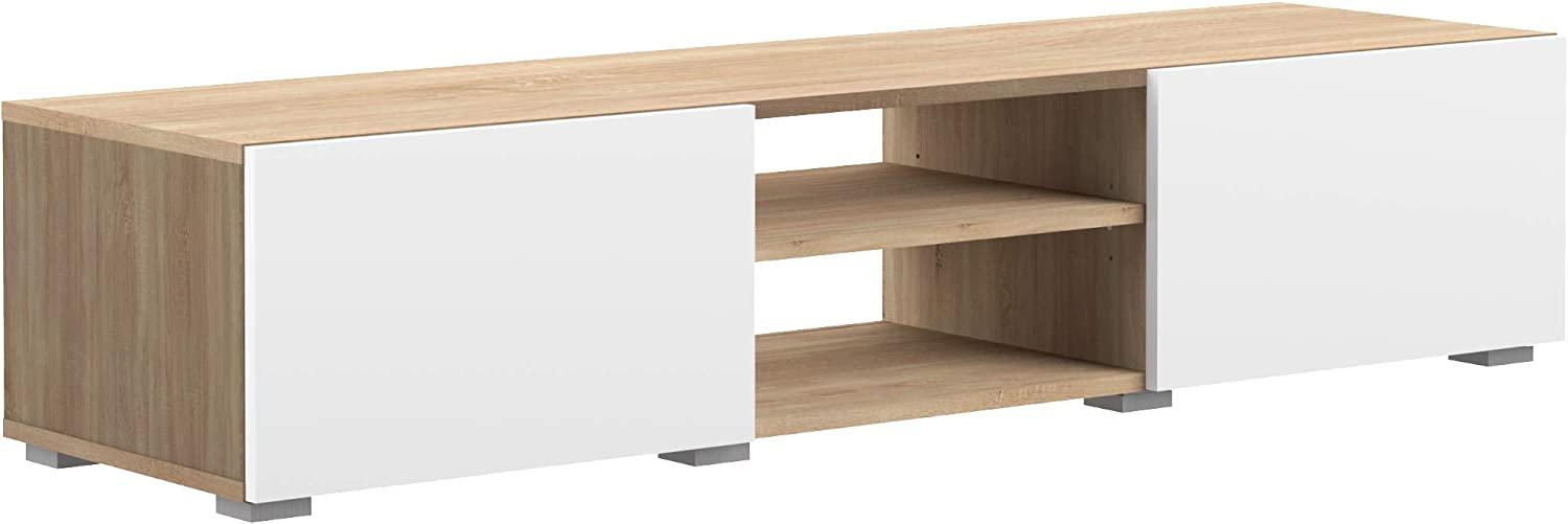 Amazon Marke - Movian Lijoki - TV-Board, 140 x 42 x 31 cm (L x T x H), Eiche und Weiß Bild 1